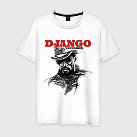 Мужская футболка хлопок с принтом Django в Екатеринбурге, 100% хлопок | прямой крой, круглый вырез горловины, длина до линии бедер, слегка спущенное плечо. | django | tarantino | джанго | джанго освобожденный | тарантино