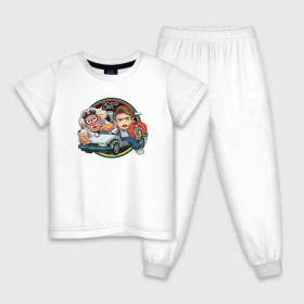 Детская пижама хлопок с принтом Back to the Future в Екатеринбурге, 100% хлопок |  брюки и футболка прямого кроя, без карманов, на брюках мягкая резинка на поясе и по низу штанин
 | django | tarantino | джанго | джанго освобожденный | тарантино