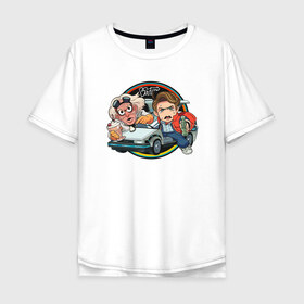 Мужская футболка хлопок Oversize с принтом Back to the Future в Екатеринбурге, 100% хлопок | свободный крой, круглый ворот, “спинка” длиннее передней части | django | tarantino | джанго | джанго освобожденный | тарантино