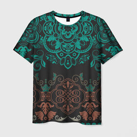 Мужская футболка 3D с принтом кружево в Екатеринбурге, 100% полиэфир | прямой крой, круглый вырез горловины, длина до линии бедер | big picture | картинки | кружево | прикольные | текстуры | тренды | узоры | цветы