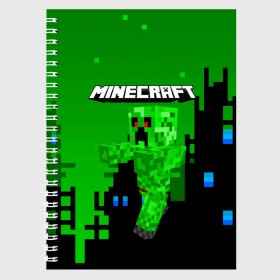 Тетрадь с принтом Minecraft. в Екатеринбурге, 100% бумага | 48 листов, плотность листов — 60 г/м2, плотность картонной обложки — 250 г/м2. Листы скреплены сбоку удобной пружинной спиралью. Уголки страниц и обложки скругленные. Цвет линий — светло-серый
 | craft | game | mine | minecraft | minecraftmemories | pixel | tnt | twitter | блок | динамит | игра | красный блок | майнкрафт | маркус перссон | пиксель | ремесло | тротил | шахта