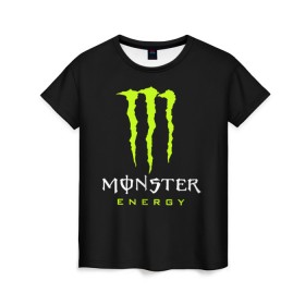 Женская футболка 3D с принтом MONSTER ENERGY в Екатеринбурге, 100% полиэфир ( синтетическое хлопкоподобное полотно) | прямой крой, круглый вырез горловины, длина до линии бедер | black monster | bmx | claw | cybersport | energy | monster | monster energy | moto | motocross | race | sport | киберспорт | когти | монстер энерджи | монстр | мото | мотокросс | ралли | скейтбординг | спорт | т | энергия