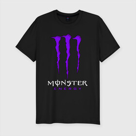 Мужская футболка хлопок Slim с принтом MONSTER ENERGY в Екатеринбурге, 92% хлопок, 8% лайкра | приталенный силуэт, круглый вырез ворота, длина до линии бедра, короткий рукав | black monster | bmx | claw | cybersport | energy | monster | monster energy | moto | motocross | race | sport | киберспорт | когти | монстер энерджи | монстр | мото | мотокросс | ралли | скейтбординг | спорт | т | энергия