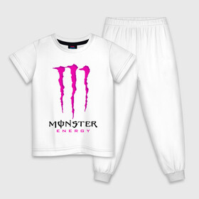 Детская пижама хлопок с принтом MONSTER ENERGY в Екатеринбурге, 100% хлопок |  брюки и футболка прямого кроя, без карманов, на брюках мягкая резинка на поясе и по низу штанин
 | Тематика изображения на принте: black monster | bmx | claw | cybersport | energy | monster | monster energy | moto | motocross | race | sport | киберспорт | когти | монстер энерджи | монстр | мото | мотокросс | ралли | скейтбординг | спорт | т | энергия