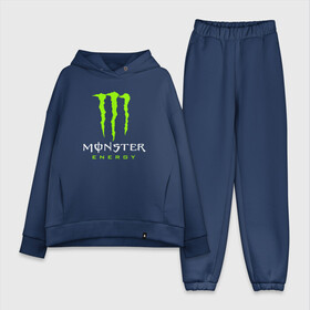 Женский костюм хлопок Oversize с принтом MONSTER ENERGY в Екатеринбурге,  |  | black monster | bmx | claw | cybersport | energy | monster | monster energy | moto | motocross | race | sport | киберспорт | когти | монстер энерджи | монстр | мото | мотокросс | ралли | скейтбординг | спорт | т | энергия