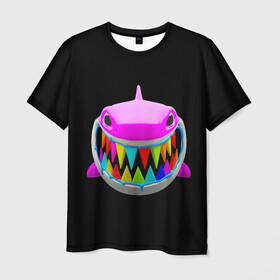 Мужская футболка 3D с принтом 6IX9INE- GOOBA в Екатеринбурге, 100% полиэфир | прямой крой, круглый вырез горловины, длина до линии бедер | 6ix9ine | 6ix9ine  gooba | gooba | акула | сикснайн | сиксти найн | сиксти найн репер | такаши | текаши | текаши сикснайн