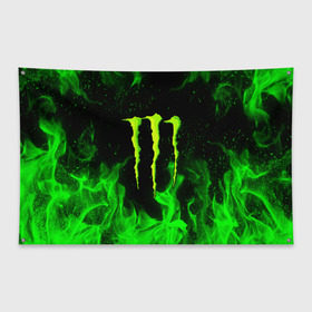 Флаг-баннер с принтом MONSTER ENERGY в Екатеринбурге, 100% полиэстер | размер 67 х 109 см, плотность ткани — 95 г/м2; по краям флага есть четыре люверса для крепления | black monster | bmx | claw | cybersport | energy | monster | monster energy | moto | motocross | race | sport | киберспорт | когти | монстер энерджи | монстр | мото | мотокросс | ралли | скейтбординг | спорт | т | энергия