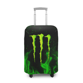 Чехол для чемодана 3D с принтом MONSTER ENERGY в Екатеринбурге, 86% полиэфир, 14% спандекс | двустороннее нанесение принта, прорези для ручек и колес | black monster | bmx | claw | cybersport | energy | monster | monster energy | moto | motocross | race | sport | киберспорт | когти | монстер энерджи | монстр | мото | мотокросс | ралли | скейтбординг | спорт | т | энергия