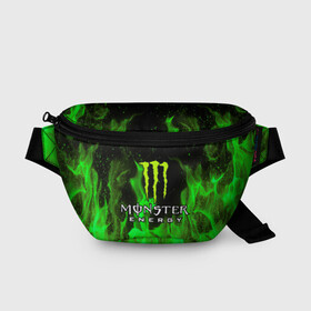 Поясная сумка 3D с принтом MONSTER ENERGY в Екатеринбурге, 100% полиэстер | плотная ткань, ремень с регулируемой длиной, внутри несколько карманов для мелочей, основное отделение и карман с обратной стороны сумки застегиваются на молнию | black monster | bmx | claw | cybersport | energy | monster | monster energy | moto | motocross | race | sport | киберспорт | когти | монстер энерджи | монстр | мото | мотокросс | ралли | скейтбординг | спорт | т | энергия