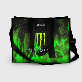 Сумка-шоппер 3D с принтом MONSTER ENERGY в Екатеринбурге, 100% полиэстер | застегивается на металлическую кнопку; внутренний карман застегивается на молнию. Стенки укреплены специальным мягким материалом, чтобы защитить содержимое от несильных ударов
 | black monster | bmx | claw | cybersport | energy | monster | monster energy | moto | motocross | race | sport | киберспорт | когти | монстер энерджи | монстр | мото | мотокросс | ралли | скейтбординг | спорт | т | энергия