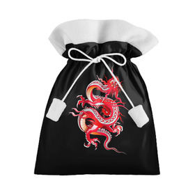 Подарочный 3D мешок с принтом Дракон в Екатеринбурге, 100% полиэстер | Размер: 29*39 см | Тематика изображения на принте: арт | дракон | дракоша | животные | картинка | китайский дракон | красный дракон | рисунок | японский дракон | ящер