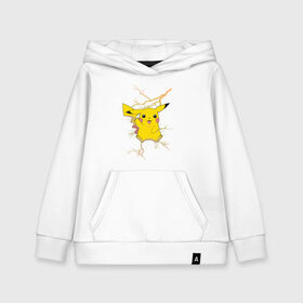 Детская толстовка хлопок с принтом Pikachu в Екатеринбурге, 100% хлопок | Круглый горловой вырез, эластичные манжеты, пояс, капюшен | anime | pikachu | pokemon | pokemon logo | аниме | анимэ | пика | пикачу | покемон | покемон постер | эш и пикачу | эш кетчум | япония | японский