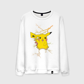 Мужской свитшот хлопок с принтом Pikachu в Екатеринбурге, 100% хлопок |  | anime | pikachu | pokemon | pokemon logo | аниме | анимэ | пика | пикачу | покемон | покемон постер | эш и пикачу | эш кетчум | япония | японский