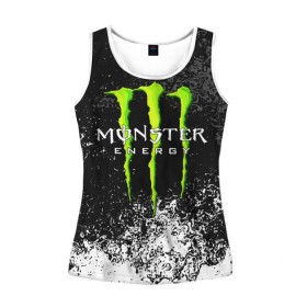 Женская майка 3D с принтом MONSTER ENERGY в Екатеринбурге, 100% полиэстер | круглая горловина, прямой силуэт, длина до линии бедра | black monster | bmx | claw | cybersport | energy | monster | monster energy | moto | motocross | race | sport | киберспорт | когти | монстер энерджи | монстр | мото | мотокросс | ралли | скейтбординг | спорт | т | энергия