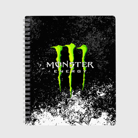 Тетрадь с принтом MONSTER ENERGY в Екатеринбурге, 100% бумага | 48 листов, плотность листов — 60 г/м2, плотность картонной обложки — 250 г/м2. Листы скреплены сбоку удобной пружинной спиралью. Уголки страниц и обложки скругленные. Цвет линий — светло-серый
 | Тематика изображения на принте: black monster | bmx | claw | cybersport | energy | monster | monster energy | moto | motocross | race | sport | киберспорт | когти | монстер энерджи | монстр | мото | мотокросс | ралли | скейтбординг | спорт | т | энергия