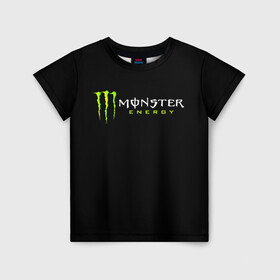 Детская футболка 3D с принтом MONSTER ENERGY в Екатеринбурге, 100% гипоаллергенный полиэфир | прямой крой, круглый вырез горловины, длина до линии бедер, чуть спущенное плечо, ткань немного тянется | Тематика изображения на принте: black monster | bmx | claw | cybersport | energy | monster | monster energy | moto | motocross | race | sport | киберспорт | когти | монстер энерджи | монстр | мото | мотокросс | ралли | скейтбординг | спорт | т | энергия