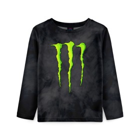 Детский лонгслив 3D с принтом MONSTER ENERGY в Екатеринбурге, 100% полиэстер | длинные рукава, круглый вырез горловины, полуприлегающий силуэт
 | black monster | bmx | claw | cybersport | energy | monster | monster energy | moto | motocross | race | sport | киберспорт | когти | монстер энерджи | монстр | мото | мотокросс | ралли | скейтбординг | спорт | т | энергия