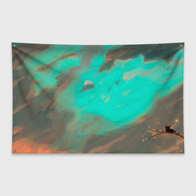 Флаг-баннер с принтом Майское небо в Екатеринбурге, 100% полиэстер | размер 67 х 109 см, плотность ткани — 95 г/м2; по краям флага есть четыре люверса для крепления | абстракция | арт | ветвь | закат | китайский фонарик | котёнок | небо | облака | цветы | японский фонарик
