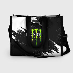 Сумка-шоппер 3D с принтом MONSTER ENERGY в Екатеринбурге, 100% полиэстер | застегивается на металлическую кнопку; внутренний карман застегивается на молнию. Стенки укреплены специальным мягким материалом, чтобы защитить содержимое от несильных ударов
 | black monster | bmx | claw | cybersport | energy | monster | monster energy | moto | motocross | race | sport | киберспорт | когти | монстер энерджи | монстр | мото | мотокросс | ралли | скейтбординг | спорт | т | энергия