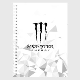 Тетрадь с принтом MONSTER ENERGY в Екатеринбурге, 100% бумага | 48 листов, плотность листов — 60 г/м2, плотность картонной обложки — 250 г/м2. Листы скреплены сбоку удобной пружинной спиралью. Уголки страниц и обложки скругленные. Цвет линий — светло-серый
 | black monster | bmx | claw | cybersport | energy | monster | monster energy | moto | motocross | race | sport | киберспорт | когти | монстер энерджи | монстр | мото | мотокросс | ралли | скейтбординг | спорт | т | энергия