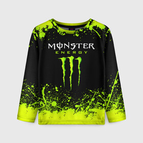 Детский лонгслив 3D с принтом MONSTER ENERGY  в Екатеринбурге, 100% полиэстер | длинные рукава, круглый вырез горловины, полуприлегающий силуэт
 | Тематика изображения на принте: black monster | bmx | claw | cybersport | energy | monster | monster energy | moto | motocross | race | sport | киберспорт | когти | монстер энерджи | монстр | мото | мотокросс | ралли | скейтбординг | спорт | т | энергия