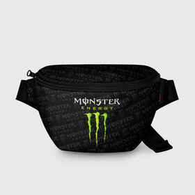 Поясная сумка 3D с принтом MONSTER ENERGY  в Екатеринбурге, 100% полиэстер | плотная ткань, ремень с регулируемой длиной, внутри несколько карманов для мелочей, основное отделение и карман с обратной стороны сумки застегиваются на молнию | black monster | bmx | claw | cybersport | energy | monster | monster energy | moto | motocross | race | sport | киберспорт | когти | монстер энерджи | монстр | мото | мотокросс | ралли | скейтбординг | спорт | т | энергия