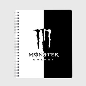 Тетрадь с принтом MONSTER ENERGY (Z) в Екатеринбурге, 100% бумага | 48 листов, плотность листов — 60 г/м2, плотность картонной обложки — 250 г/м2. Листы скреплены сбоку удобной пружинной спиралью. Уголки страниц и обложки скругленные. Цвет линий — светло-серый
 | black monster | bmx | claw | cybersport | energy | monster | monster energy | moto | motocross | race | sport | киберспорт | когти | монстер энерджи | монстр | мото | мотокросс | ралли | скейтбординг | спорт | т | энергия