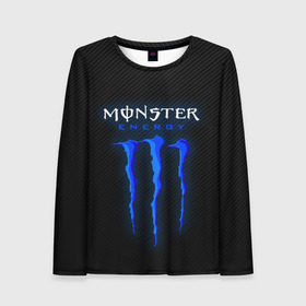 Женский лонгслив 3D с принтом MONSTER ENERGY (Z) в Екатеринбурге, 100% полиэстер | длинные рукава, круглый вырез горловины, полуприлегающий силуэт | black monster | bmx | claw | cybersport | energy | monster | monster energy | moto | motocross | race | sport | киберспорт | когти | монстер энерджи | монстр | мото | мотокросс | ралли | скейтбординг | спорт | т | энергия