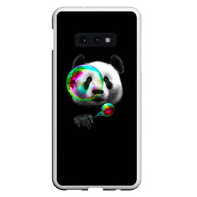 Чехол для Samsung S10E с принтом Панда и мыльный пузырь в Екатеринбурге, Силикон | Область печати: задняя сторона чехла, без боковых панелей | арт | животные | забавная панда | зверь панда | мыльный пузырь | панда | панды | пузырь | рисунок