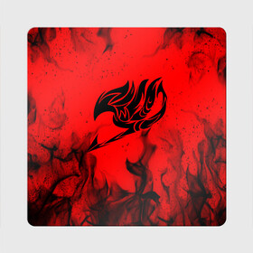 Магнит виниловый Квадрат с принтом Хвост Феи черное пламя на красном фоне в Екатеринбурге, полимерный материал с магнитным слоем | размер 9*9 см, закругленные углы | bright | fairy tail | fire | happy | heat | light | natsu | wildfire | грей фуллбастер | добенгаль | иксид | искры | кавазу | лектор | локи | люси | нацу | нацу драгнил | ничия | огненный | огонь | пантер лили | пламя | пожар | то