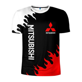 Мужская футболка 3D спортивная с принтом MITSUBISHI в Екатеринбурге, 100% полиэстер с улучшенными характеристиками | приталенный силуэт, круглая горловина, широкие плечи, сужается к линии бедра | mitsubishi | sport | митсубиси | митсубиши | спорт