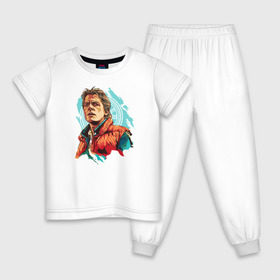 Детская пижама хлопок с принтом Marty MCFLY в Екатеринбурге, 100% хлопок |  брюки и футболка прямого кроя, без карманов, на брюках мягкая резинка на поясе и по низу штанин
 | back to the future | bttf | марти макфлай