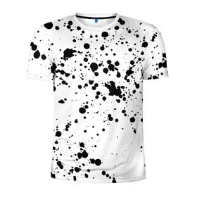 Мужская футболка 3D спортивная с принтом Далматинец в Екатеринбурге, 100% полиэстер с улучшенными характеристиками | приталенный силуэт, круглая горловина, широкие плечи, сужается к линии бедра | брызги краски | далматинец | краска | пятно | с брызгами | черные пятна