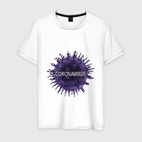 Мужская футболка хлопок с принтом Coronavirus в Екатеринбурге, 100% хлопок | прямой крой, круглый вырез горловины, длина до линии бедер, слегка спущенное плечо. | coronavirus | арт | вирус | коронавирус | пандемия