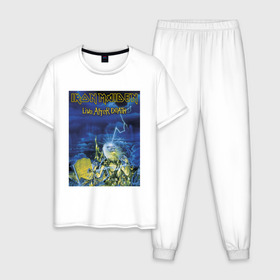Мужская пижама хлопок с принтом Iron Maiden в Екатеринбурге, 100% хлопок | брюки и футболка прямого кроя, без карманов, на брюках мягкая резинка на поясе и по низу штанин
 | iron maiden | арт | метал | музыка | рок
