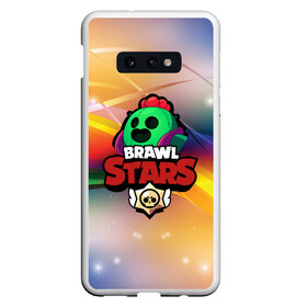 Чехол для Samsung S10E с принтом BRAWL STARSSPIKE в Екатеринбурге, Силикон | Область печати: задняя сторона чехла, без боковых панелей | 8 | 8 bit | bibi | brawl stars | brock | bull | crow | dinomike | el primo | leon | mobile game | mr.p | nita | poko | ricochet | stars | tara | бравл старс | ворон | леон | мобильные игры