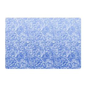 Магнитный плакат 3Х2 с принтом Волны на голубом фоне в Екатеринбурге, Полимерный материал с магнитным слоем | 6 деталей размером 9*9 см | textures | абстракция | белый | вода | водный | водяной | волны | дудл | дудлинг | завитки | загогулини | линии | морской | полосы | текстуры | фон