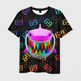 Мужская футболка 3D с принтом 6IX9INE в Екатеринбурге, 100% полиэфир | прямой крой, круглый вырез горловины, длина до линии бедер | 6ix9ine | 6ix9ine  gooba | gooba | акула | сикснайн | сиксти найн | сиксти найн репер | такаши | текаши | текаши сикснайн
