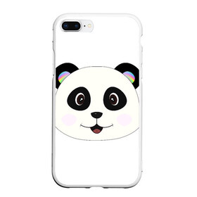 Чехол для iPhone 7Plus/8 Plus матовый с принтом Panda в Екатеринбурге, Силикон | Область печати: задняя сторона чехла, без боковых панелей | bear | colorful | green | nature | panda | детские | животные | звери | милые | мультфильмы | панды | радуга