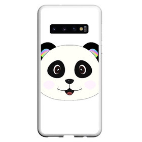Чехол для Samsung Galaxy S10 с принтом Panda в Екатеринбурге, Силикон | Область печати: задняя сторона чехла, без боковых панелей | Тематика изображения на принте: bear | colorful | green | nature | panda | детские | животные | звери | милые | мультфильмы | панды | радуга