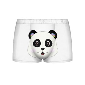 Мужские трусы 3D с принтом Panda в Екатеринбурге, 50% хлопок, 50% полиэстер | классическая посадка, на поясе мягкая тканевая резинка | bear | colorful | green | nature | panda | детские | животные | звери | милые | мультфильмы | панды | радуга