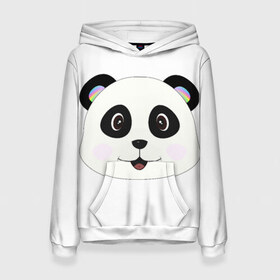 Женская толстовка 3D с принтом Panda в Екатеринбурге, 100% полиэстер  | двухслойный капюшон со шнурком для регулировки, мягкие манжеты на рукавах и по низу толстовки, спереди карман-кенгуру с мягким внутренним слоем. | bear | colorful | green | nature | panda | детские | животные | звери | милые | мультфильмы | панды | радуга