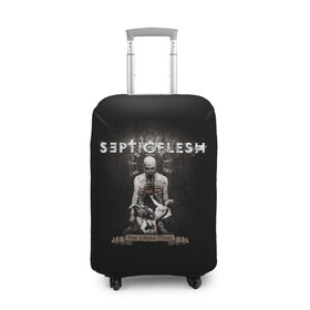 Чехол для чемодана 3D с принтом Septicflesh в Екатеринбурге, 86% полиэфир, 14% спандекс | двустороннее нанесение принта, прорези для ручек и колес | septicflesh | арт | дэт дум метал | дэт метал | музыка | рок | симфоник метал