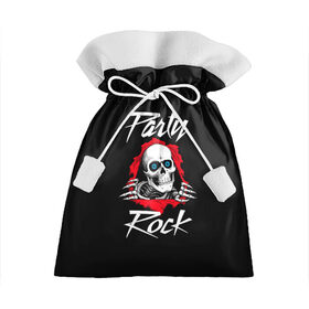 Подарочный 3D мешок с принтом Rock Party в Екатеринбурге, 100% полиэстер | Размер: 29*39 см | rock party | метал | музыка | рок | рок вечеринка | рок концерт | скелет | череп | я люблю рок