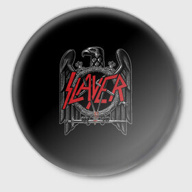 Значок с принтом Slayer в Екатеринбурге,  металл | круглая форма, металлическая застежка в виде булавки | slayer | арт | музыка | рок | трэш метал