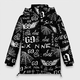 Женская зимняя куртка 3D с принтом 6IX9INE ТАТУИРОВКИ в Екатеринбурге, верх — 100% полиэстер; подкладка — 100% полиэстер; утеплитель — 100% полиэстер | длина ниже бедра, силуэт Оверсайз. Есть воротник-стойка, отстегивающийся капюшон и ветрозащитная планка. 

Боковые карманы с листочкой на кнопках и внутренний карман на молнии | 6ix9ine | bebe | gooba 6ix9ine | gummo | kooda | rap | tekashi 6ix9ine | губа | текаши.