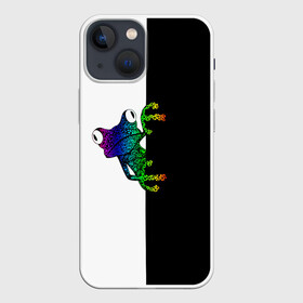 Чехол для iPhone 13 mini с принтом Лягуха в Екатеринбурге,  |  | белая | большая | всю | геометрия | глаза | голова | граффити | дикие | добрые | животные | зверь | злые | картинка | лого | лягуха | лягушка | на | опасный | пасть | пятна | пятнистая | смешная | текстуры