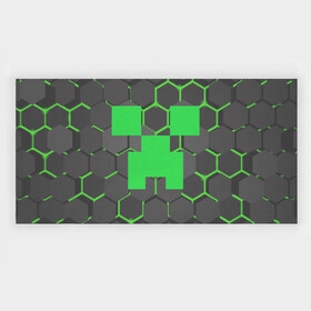 Пляжное полотенце 3D с принтом  MINECRAFT CREEPER | КРИПЕР в Екатеринбурге, 50% полиэстер, 50% хлопок | Все края обработаны. Ткань не мнется и не растягивается | block | creeper | cube | minecraft | pixel | блок | геометрия | крафт | крипер | кубики | майнкрафт | пиксели