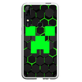 Чехол для Honor P Smart Z с принтом MINECRAFT CREEPER в Екатеринбурге, Силикон | Область печати: задняя сторона чехла, без боковых панелей | Тематика изображения на принте: block | creeper | cube | minecraft | pixel | блок | геометрия | крафт | крипер | кубики | майнкрафт | пиксели