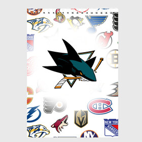 Скетчбук с принтом San Jose Sharks (Z) в Екатеринбурге, 100% бумага
 | 48 листов, плотность листов — 100 г/м2, плотность картонной обложки — 250 г/м2. Листы скреплены сверху удобной пружинной спиралью | anaheim ducks | arizona coyotes | boston bruins | buffalo sabres | calgary flames | canadiens de montreal | carolina hurricanes | chicago blackhawks | colorado avalanche | columbus blue jackets | dallas stars | detroit red wings | edmonton oil | hockey | 